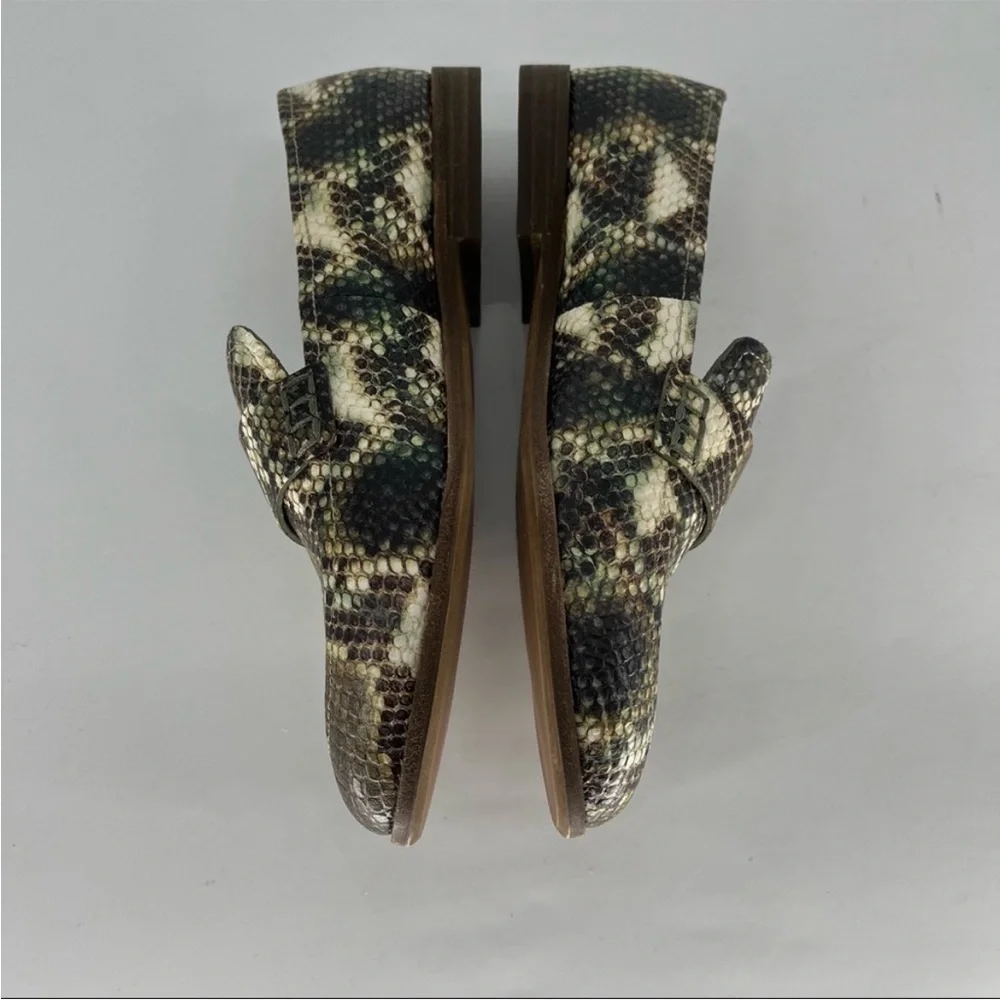 MADEWELL NEW THE ALEX LOAFERS SNAKE EMBOSSED LEATHER DEEP WOODLAND MULTI SNAKE - Picture 4 of 10